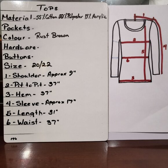 Rust Brown 3/4 Sleeve Batwing Oversized Tunic Style Turtleneck Size 20 NWOT #176 - Picture 8 of 8